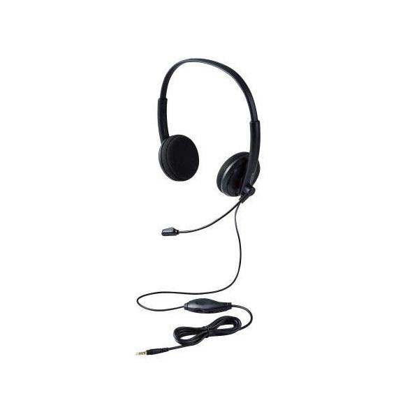 他サイト： エレコム ヘッドホン マイク付き 有線 3.5mm 接続 オーバーヘッドタイプ ブラック ( 1個 )の商品画像