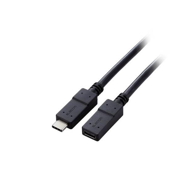 他サイト： エレコム タイプC 延長ケーブル 1m PD 60W USB3.2(Gen1) ブラック ( 1個 )の商品画像