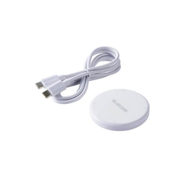 エレコム ワイヤレス充電器 Qi認証 10W／7.5W／5W 卓上 ホワイト ( 1個