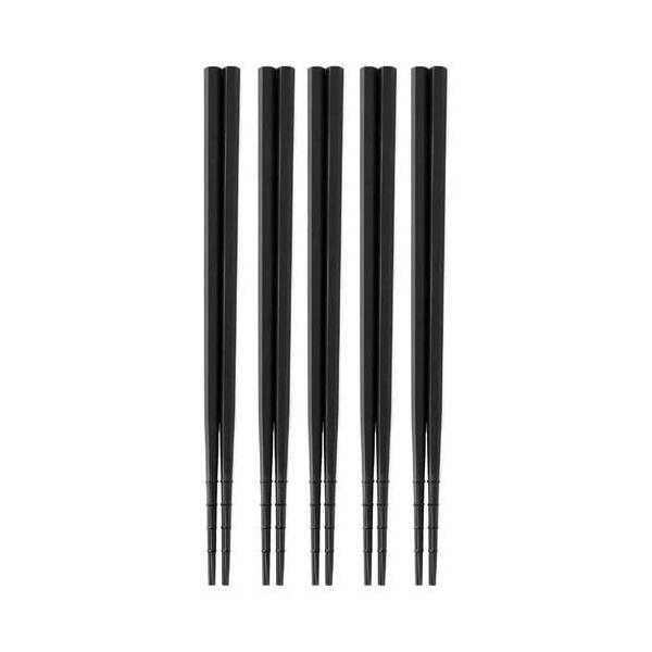 箸介　h1094 アサヒ興洋 お箸 樹脂箸 食洗機対応 23cm 先十字 ブラック KY-47 ( 5膳