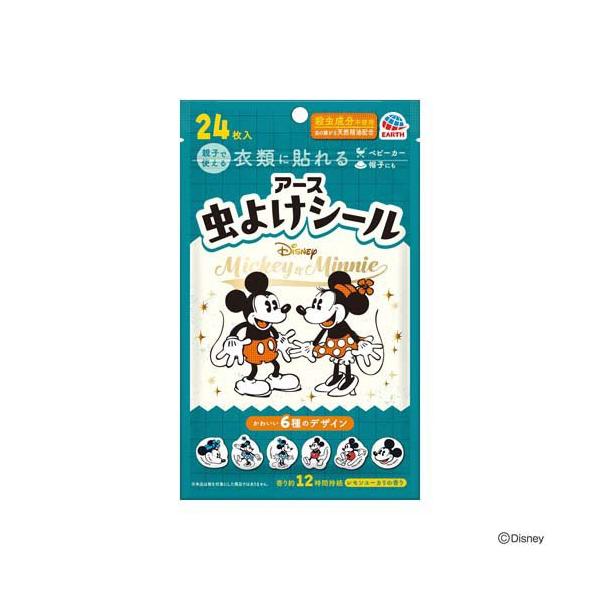 虫よけシール 衣服に貼れる ミッキー＆ミニー ( 24枚入 )/ アース製薬