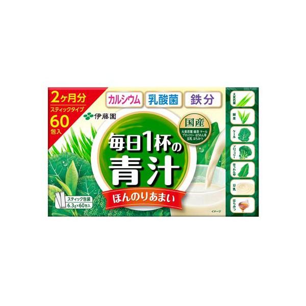 他サイト： 伊藤園 毎日1杯の青汁 まろやか豆乳ミックス (  6.3g×60包入 )/ 毎日1杯の青汁の商品画像