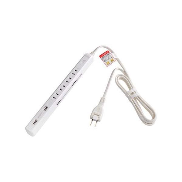 エルパ(ELPA) 4P2mスリム回転USBタップ ホワイト WBS-SL402USB(W エルパ(ELPA) 4P2mスリム回転USBタップ ホワイト WBS-SL402USB(W
