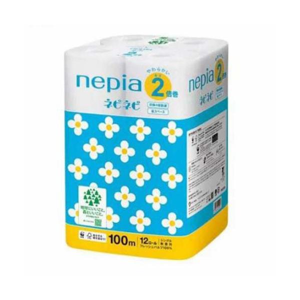 ネピア ネピネピ トイレットペーパー 2倍巻 シングル 無香料 ( 100m×12