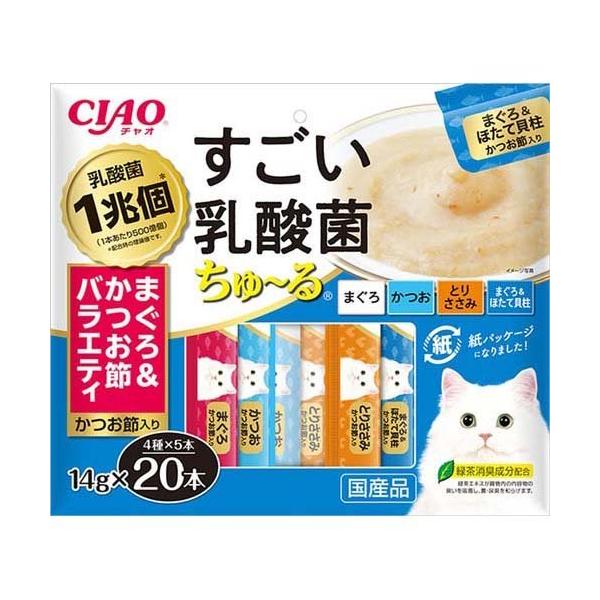 CIAO すごい乳酸菌 ちゅ〜る まぐろ＆かつお節バラエティ ( 14g*20本入 )/ ちゅ〜る :4901133677168:爽快ドラッグ -  通販 - Yahoo!ショッピング