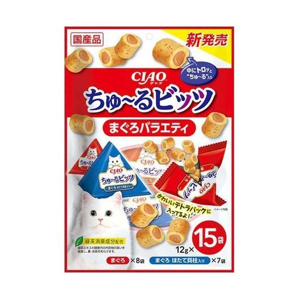 チャオ ちゅ〜るビッツ まぐろバラエティ ( 12g*15袋入 )/ ちゅ〜る