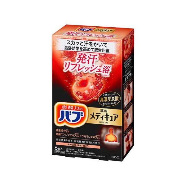 ★まとめ買い★　花王　バブ　メディキュア　発汗リフレッシュ浴　６錠入　×16個【イージャパンモール】 バブ メディキュア 発汗リフレッシュ浴 ( 6錠入 )/ : 爽快ドラッグ