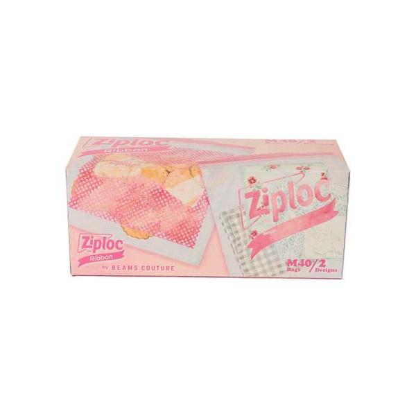 M.Ribbon　お菓子セット ジップロック デザインバッグ リボン M ( 40枚 )/ Ziploc(ジップロック