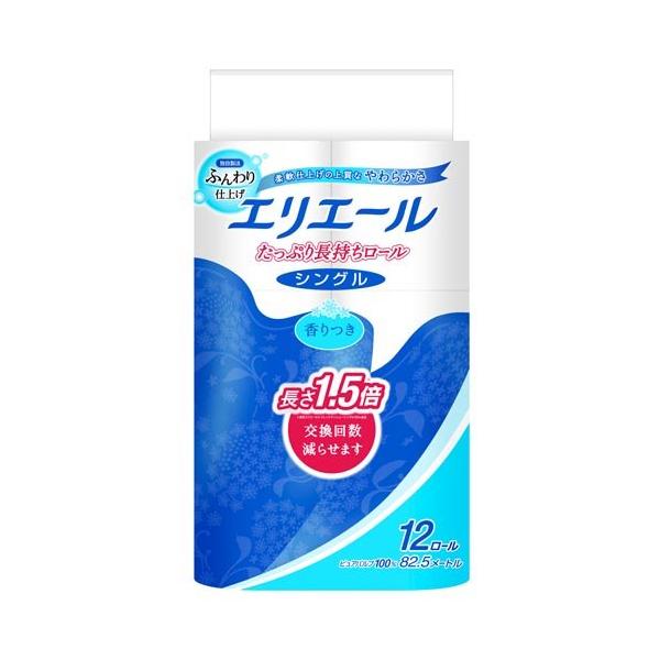 他サイト： エリエール トイレットペーパー たっぷり長持ち 82.5m シングル ( 12ロール )/ エリエールの商品画像