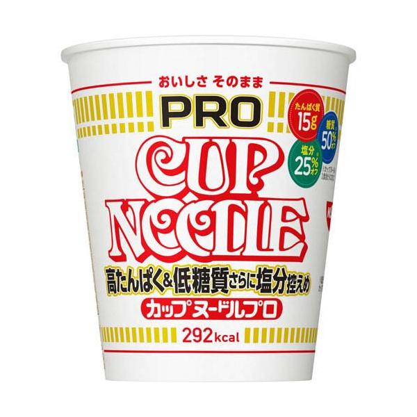 他サイト： カップヌードルPRO 高たんぱく＆低糖質さらに塩分控えめ ケース ( 75g×12食入 )/ カップヌードルの商品画像