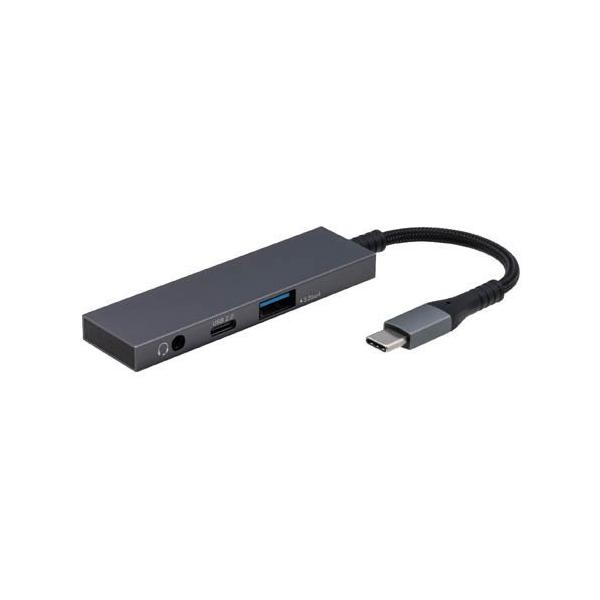 Digio2 USB3.2 Gen1+2.0 Type-C 2ポート交換ハブ 3.5mm4極付 STIX UH