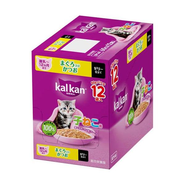 他サイト： カルカン パウチ １２ヵ月までの子ねこ まぐろ かつお キャットフード ウェットフード ( 60g×12袋入 )/ カルカン パウチの商品画像