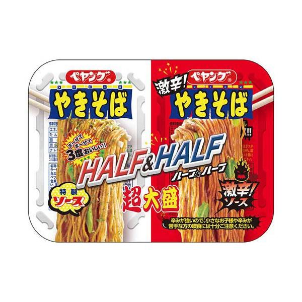 ペヤング 超大盛やきそばハーフ＆ハーフ 激辛 ( 12コ入 )/ : 爽快