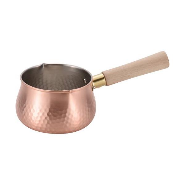 ヴィンテージ 未使用*木 と 純銅 ミルクパン 片手鍋*銅鍋 雪平鍋*アウトドア ヴィンテージ MORIKO モリコ 銅製 銅鍋 片手鍋 ミルクパン 小