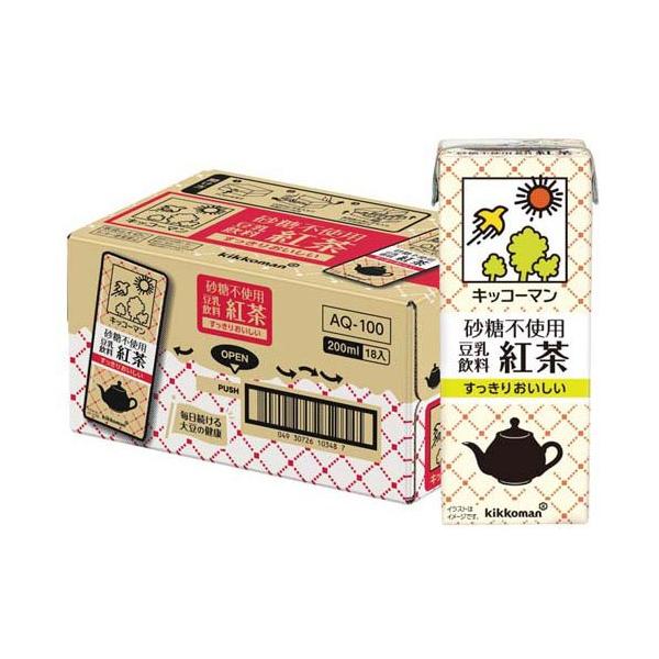 砂糖不使用 豆乳飲料 紅茶 ( 200ml×18本 )/ キッコーマン : 爽快