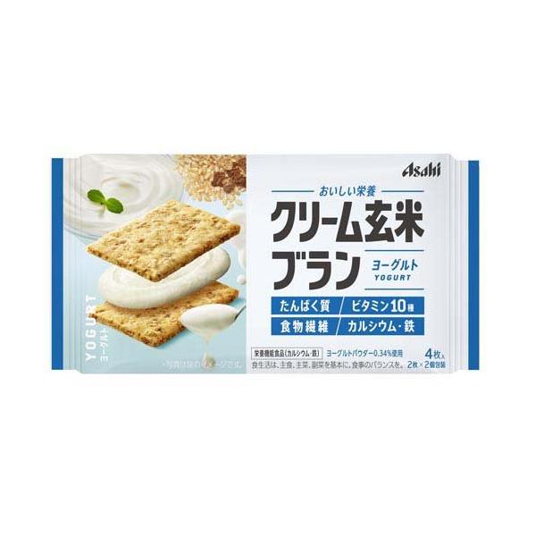 クリーム玄米ブラン 4種60個　メープル ブルーベリー カカオ ヨーグルト アサヒ クリーム玄米ブラン ヨーグルト ( 4枚×6袋入 )/ : 爽快ドラッグ