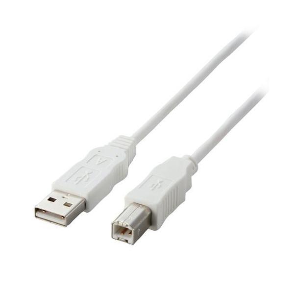 �G���R�� USB�P�[�u�� USB2.0 B-A �c�C�X�g�y�A�P�[�u�� RoHS 3.0m �z���C�g ( 1�� )/ �G���R��(ELECOM)