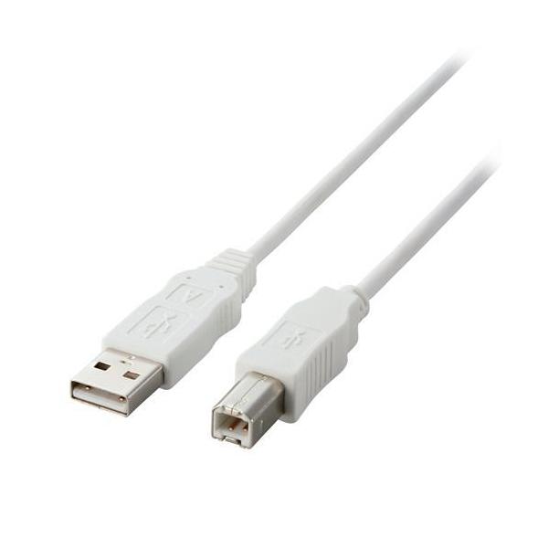 �G���R�� USB�P�[�u�� USB2.0 B-A �c�C�X�g�y�A�P�[�u�� RoHS 5.0m �z���C�g ( 1�� )/ �G���R��(ELECOM)