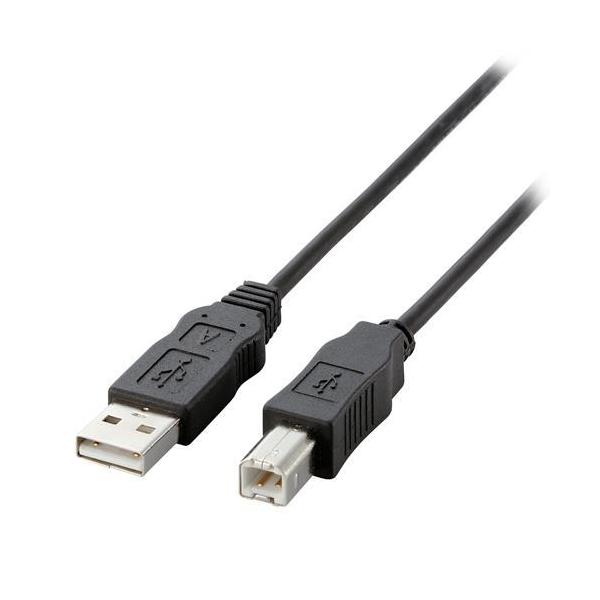 �G���R�� USB�P�[�u�� USB2.0 B-A �c�C�X�g�y�A�P�[�u�� RoHS 0.5m �u���b�N ( 1�� )/ �G���R��(ELECOM)