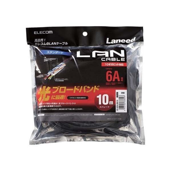�G���R�� cat6a LAN�P�[�u�� �u���b�N 10m LD-GPA�^BK10 ( 1�{�� )/ �G���R��(ELECOM)