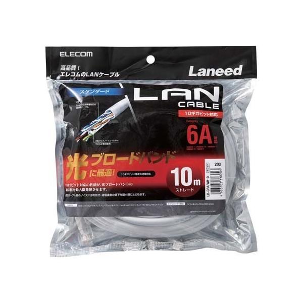 �G���R�� cat6a LAN�P�[�u�� �z���C�g 10m LD-GPA�^WH10 ( 1�{�� )/ �G���R��(ELECOM)