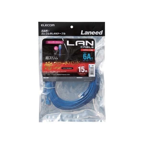 �G���R�� CAT6A�Ή�LAN�P�[�u�� �u���[ 15m LD-GPASS�^BU15 ( 1�{�� )/ �G���R��(ELECOM)