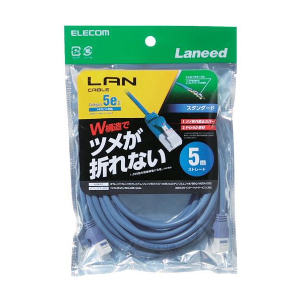 �G���R�� LAN�P�[�u�� CAT5E �ܐ܂�h�~ 5m �u���[ LD-CTT�^BU50 ( 1�{ )/ �G���R��(ELECOM)