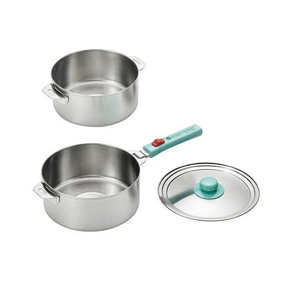 よこやま 燕熟の技 クワトロ ステンレス鍋 18cm＆20cm 着脱ハンドル 蓋