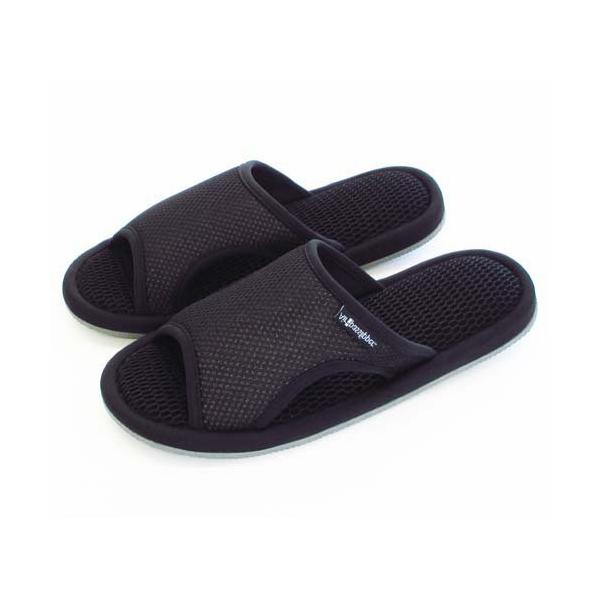 スリッパ スリッパ 風が通るエアーパススリッパ ブラック LLサイズ AAAA6006BK