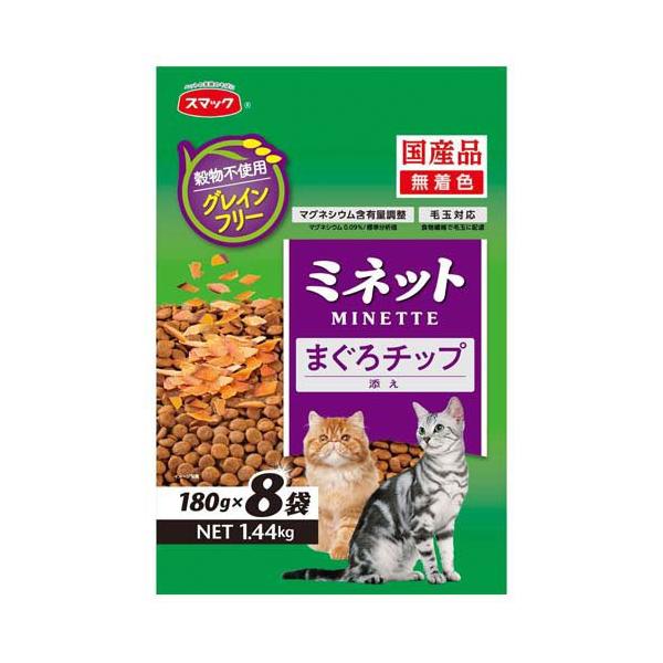 他サイト： ミネット グレインフリー まぐろチップ添え 猫用 ( 1.44kg(180g×8袋) )/ ミネットの商品画像