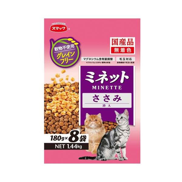 ミネット グレインフリー ささみ添え 猫用 ( 1.44kg(180g×8袋