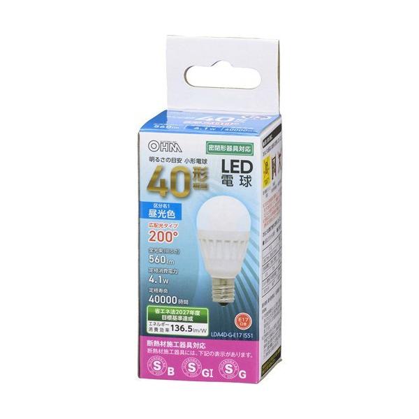 LED�d�� ���` E17 40�`���� �����F LDA4D-G-E17 IS51 ( 1�� )/ OHM