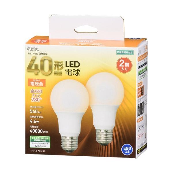 LED�d�� E26 40�`���� �d���F �S���� LDA5L-G AG52 2P ( 2�� )/ OHM