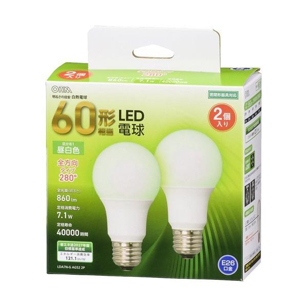 LED�d�� E26 60�`���� �����F �S���� LDA7N-G AG52 2P ( 2�� )/ OHM