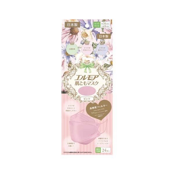 エルモア 肌ともマスク Flower ピンク 個別包装 ( 24枚入 )/ : 爽快