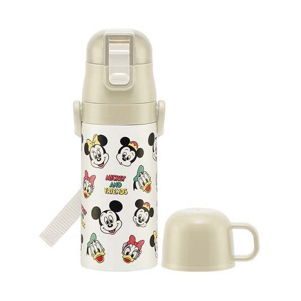 子供用 軽量 2WAYステンレス水筒 ストロー＆コップ飲み ミッキー