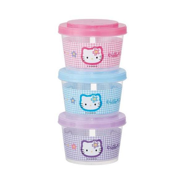 デザート フードコンテナ 丸型 保存容器 3個セット ハローキティ