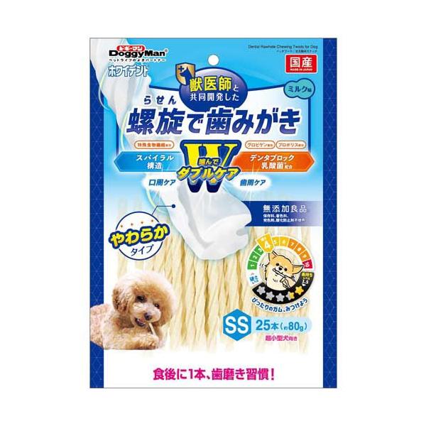 ドギーマン ホワイデント 螺旋で歯みがき Wケア SS ( 25本入 )/ : 爽快