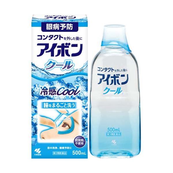 アイボン クール(0.5L)/目の薬/ブランド：アイボン/( 花粉対策 眼病予防 洗眼薬 防腐剤フリー )/【発売元、製造元、輸入元又は販売元】小林製薬/【アイボン クールの商品詳細】●ほこりや汚れによる目の異物感、かゆみ等の不快な原因を洗...