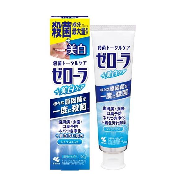新品未開封 ゼローラ 歯磨き粉 90g ゼローラ + 美白ケア 殺菌トータルケア 薬用 ( 90g ) : 爽快ドラッグ