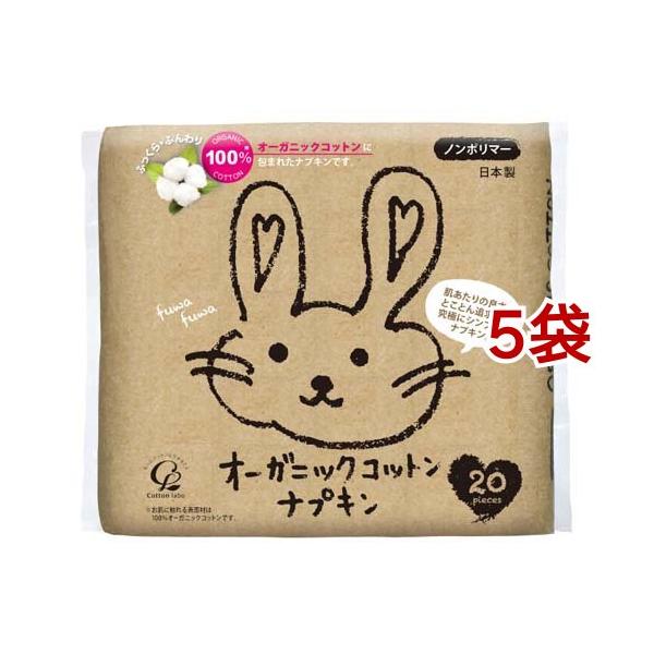 オーガニックコットンナプキン　生理用品　20個×29個 オーガニックコットンナプキン ノンポリマー ( 20個入*5袋セット