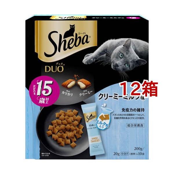 シーバ デュオ 15歳以上 クリーミーミルク味 シニア猫用 ( 200g*12箱
