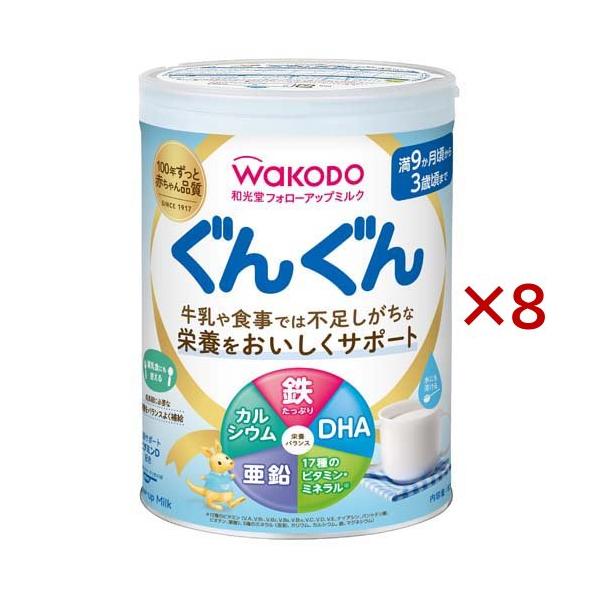 WAKODO ぐんぐん 粉ミルク 大缶8個セット 和光堂 フォローアップミルク ぐんぐん ( 830g×8缶 )/ : 爽快ドラッグ