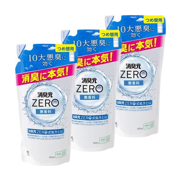 消臭元ZERO(ゼロ) つめ替用 無香料 消臭剤 ( 400ml×3セット )/ 消臭元