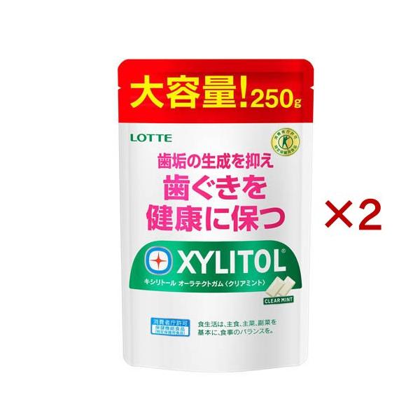 キシリトール オーラテクトガム クリアミント 大容量パウチ ( 250g×2