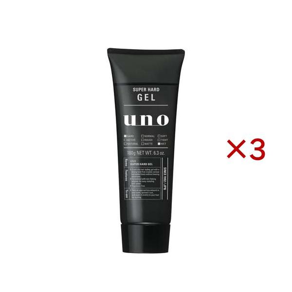 ウーノ　ヘアボンドジェル ウーノ スーパーハードジェル f ( 180g×3セット )/ ウーノ(uno) : 爽快