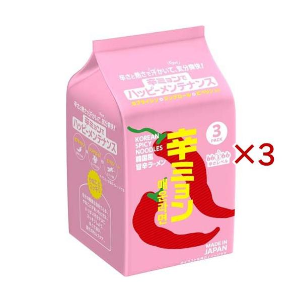 日清 辛ミョン 韓国風旨辛ラーメン パック ( 3食入×3セット(1食100g