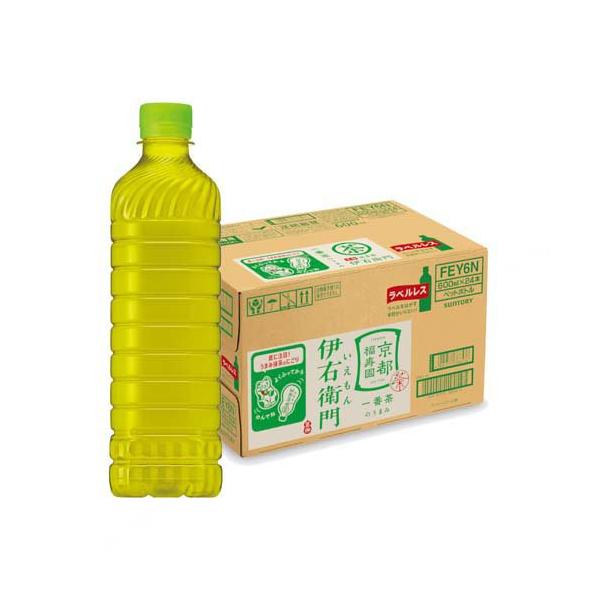 サントリー 緑茶 伊右衛門 ラベルレス ( 600ml×24 )/ : 爽快ドリンク