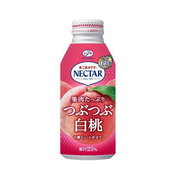 不二家 ネクター 果肉たっぷりつぶつぶ白桃 ボトル缶 ( 380g×24本入