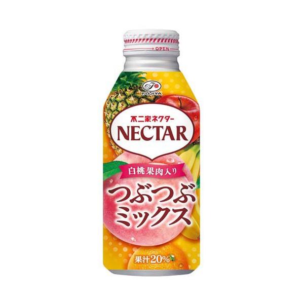 不二家 ネクター つぶつぶミックス 白桃果肉入り ボトル缶 ( 380g×24本